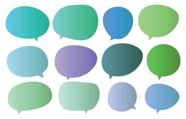 Set cool speech bubbles on white background. chat box or chat vector square and doodle message or communication icon Cloud speaking for comics and minimal message dialog