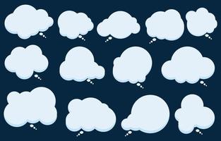 Set speech bubbles on dark background. chat box or chat vector doodle message or communication icon Cloud speaking for comics and christmas dialog