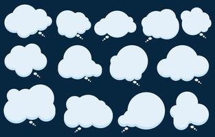 Set speech bubbles on dark background. chat box or chat vector doodle message or communication icon Cloud speaking for comics and christmas dialog