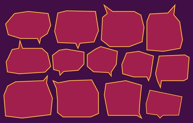 Set speech bubbles on dark background. chat box or chat vector halloween message or communication icon Cloud speaking for comics and minimal message dialog