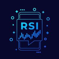 RSI trading indicator icon with smart phone vector