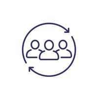 customer retention and returning clients line icon vector