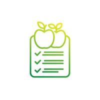 diet plan line icon, vector