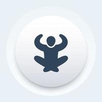 meditation icon on round shape vector