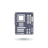 motherboard vector icon over white