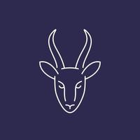 springbok, icono de vector de línea de gacela