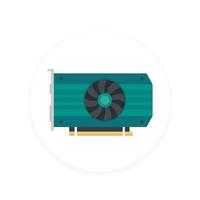 video card icon, flat style vector