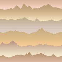 Abstract wavy mountain skyline background. Fall nature seamless pattern. Dynamic motion wave texture vector