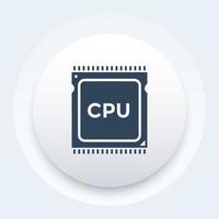 cpu, icono del procesador, pictograma vector