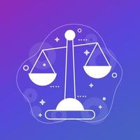 Ethics, balance vector illustration with scales