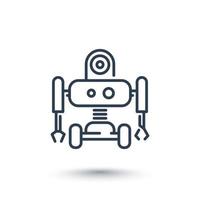 icono de línea de robótica, pictograma de robot aislado en blanco, ilustración vectorial vector