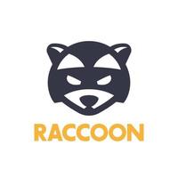 raccoon logo element, simple icon on white vector