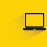 laptop computer on yellow background vector illustration