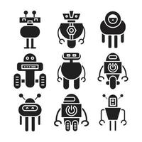 cyborg and robot icons vector