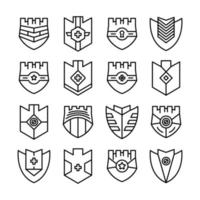 conjunto de iconos de escudo vector
