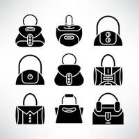 fashion bag icons set vector