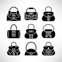 handbag icons set vector