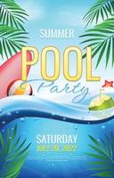 Summer Pool Party Event Poster vector