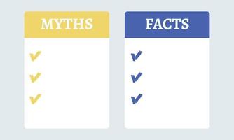 Myths facts to do list. Vector icon