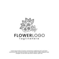 logotipo de flor de belleza de arte lineal. diseño de logotipo de inspiración. ilustración vectorial de plantilla. aislado sobre fondo blanco vector