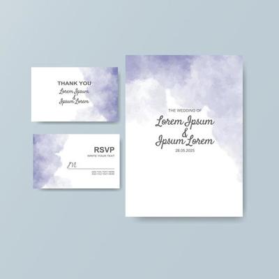 Wedding invitation with abstract watercolor background