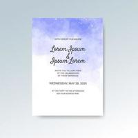 Wedding invitation with abstract watercolor background vector