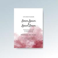 Wedding invitation with abstract watercolor background vector