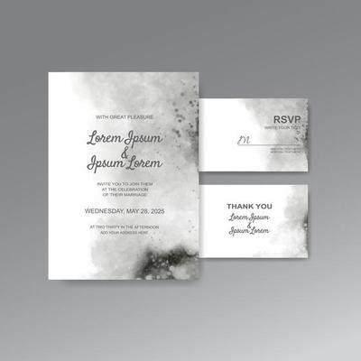 Wedding invitation with abstract watercolor background