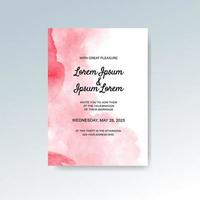 Wedding invitation with abstract watercolor background vector