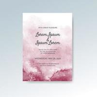 Wedding invitation with abstract watercolor background vector