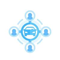 carsharing icon on white in flat style vector