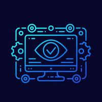 Monitoring, data analysis linear vector art