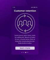 customer retention, returning clients vector banner with line icon