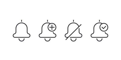 iconos de línea de notificación en blanco vector