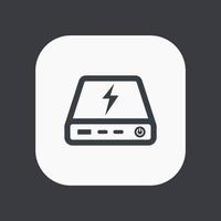 power bank icon, portable charging device vector