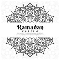 Ramadan kareem with mehndi flower background. Abstract illustration vector