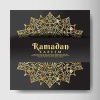 Ramadhan kareem with mandala background. Design for your date, postcard, banner, logo. vector