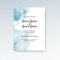 Wedding invitation with abstract watercolor background vector