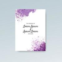 Wedding invitation with abstract watercolor background vector