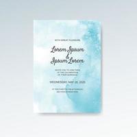 Wedding invitation with abstract watercolor background vector