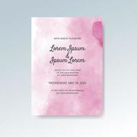 Wedding invitation with abstract watercolor background vector