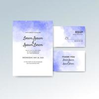 Wedding invitation with abstract watercolor background vector