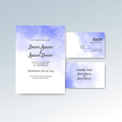 Wedding invitation with abstract watercolor background