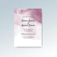 Wedding invitation with abstract watercolor background vector