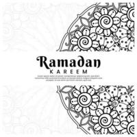 Ramadan kareem with mehndi flower background. Abstract illustration vector