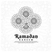 ramadan kareem con fondo de flores mehndi. ilustración abstracta vector