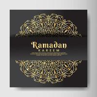 ramadhan kareem con fondo de mandala. diseño para tu fecha, postal, pancarta, logo. vector