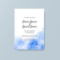 Wedding invitation with abstract watercolor background vector