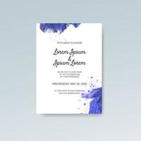 Wedding invitation with abstract watercolor background vector