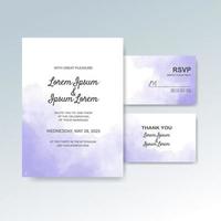 Wedding invitation with abstract watercolor background vector